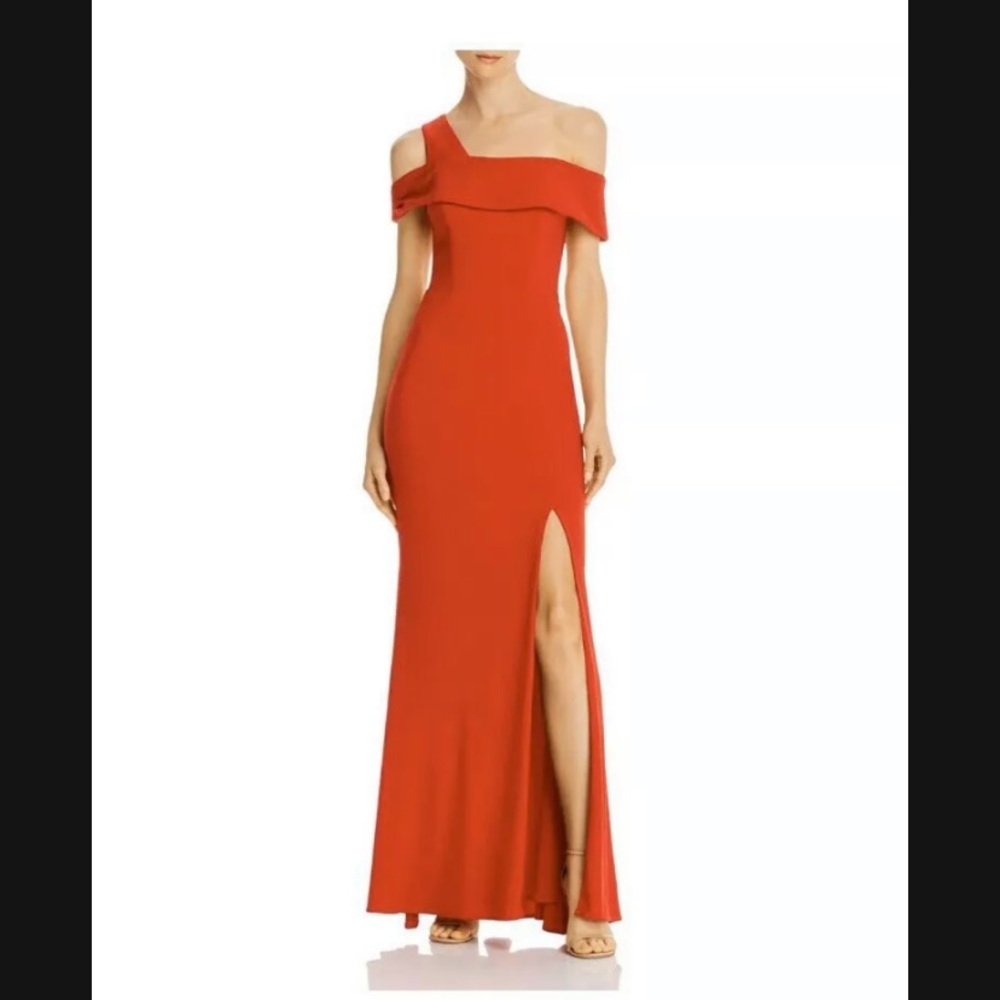 Aqua Womens One Shoulder Side Slit Formal Dress Red 0 Aqua Womens One Shoulder Side Slit Formal Dress Red 0
